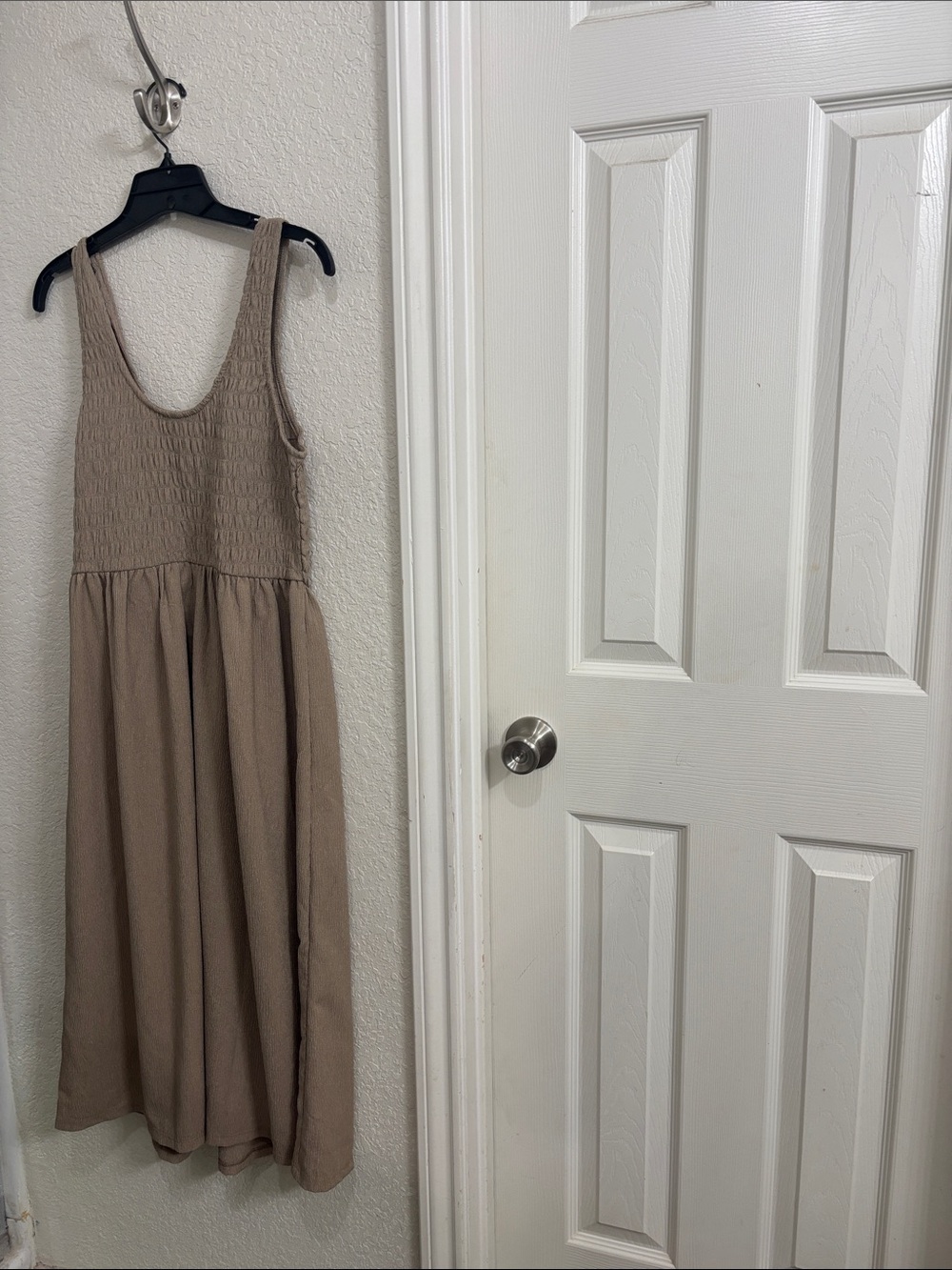 Old Navy Taupe Smocked Bodice Maxi Dress